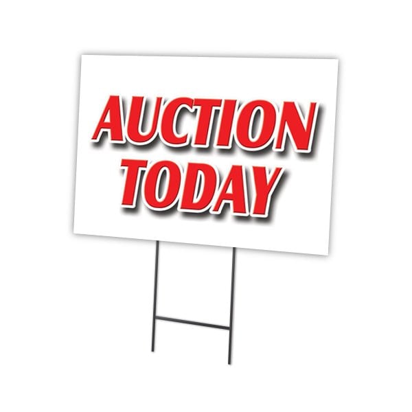 Auction Today Yard Sign & Stake outdoor plastic coroplast window, C-1824 Auction Today